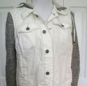 Free people jean/denim jacket with hood